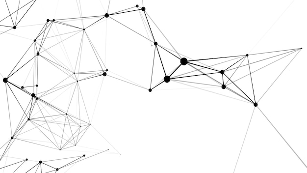 Vettore struttura della connessione di rete sfondio bianco astratto con punti e linee in movimento illustrazione futuristica progettazione tecnologica digitale illustrazione vettoriale