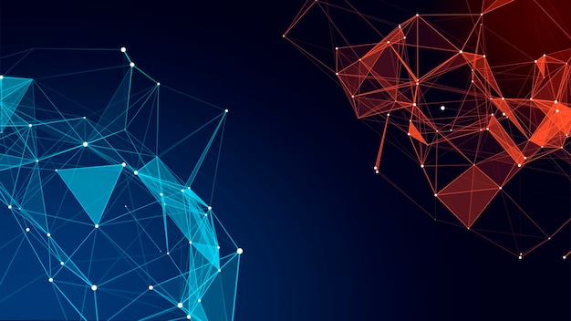 Network connection structure Digital background with dots and lines Big data visualization Vector illustration