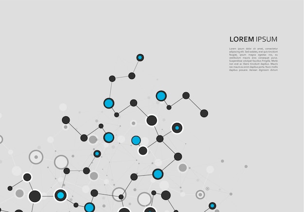 Vector network connection structure on white background data science concept internet technology vector data