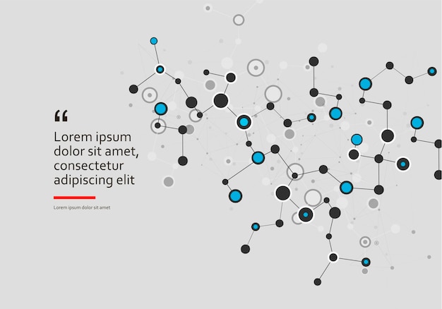 Network connection structure on white background Data science concept Internet technology Vector data