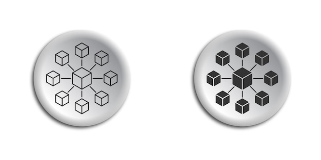 Network cubes icon Vector illustration