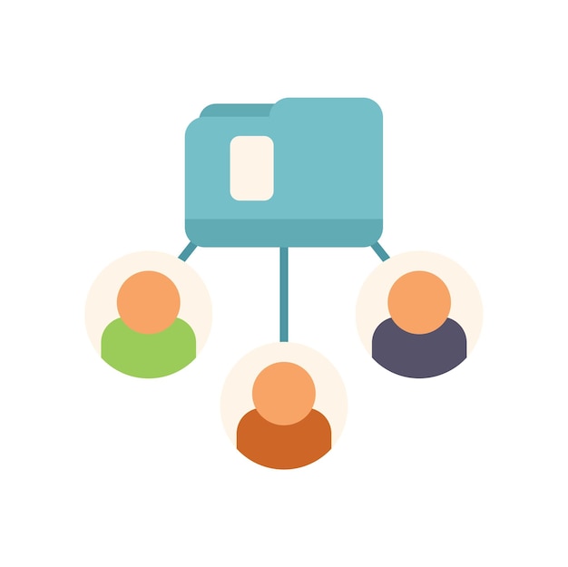 network database icon flat vector platform system client consumer isolated