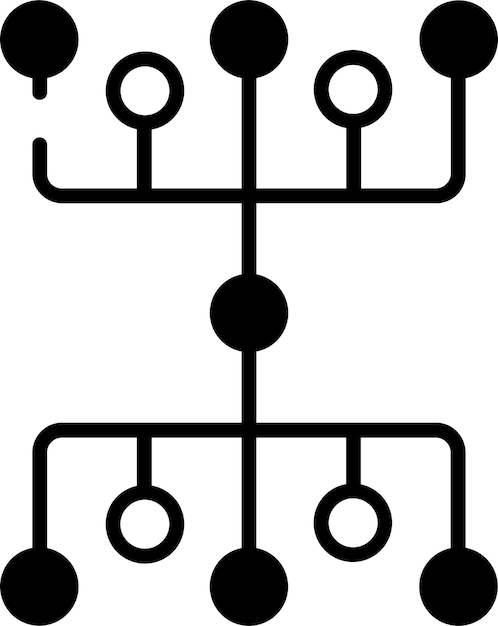 Vettore illustrazione di glifi di rete e vettori di linee