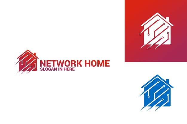 Вектор дизайна шаблона логотипа Network Home, эмблема, концепция дизайна, креативный символ, значок