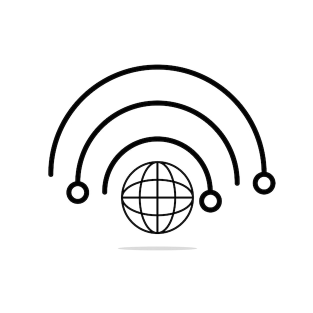 Network icon with globe wireless sign system network