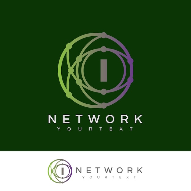 Network initial letter i logo design