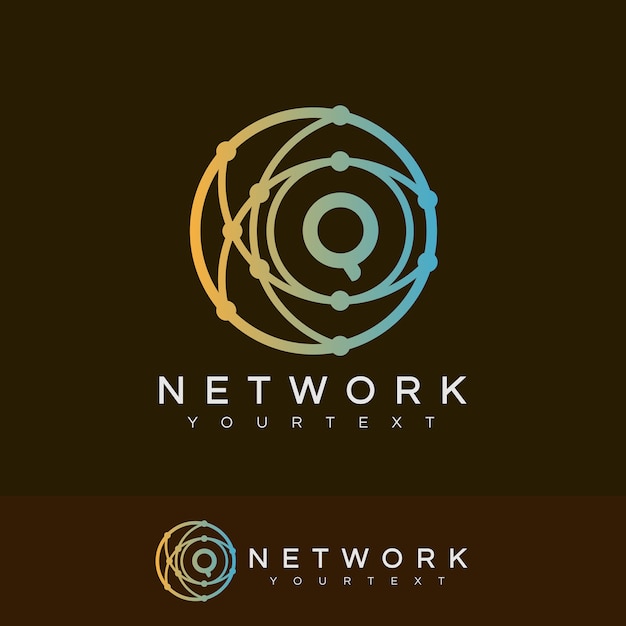 Network initial Letter Q Logo design