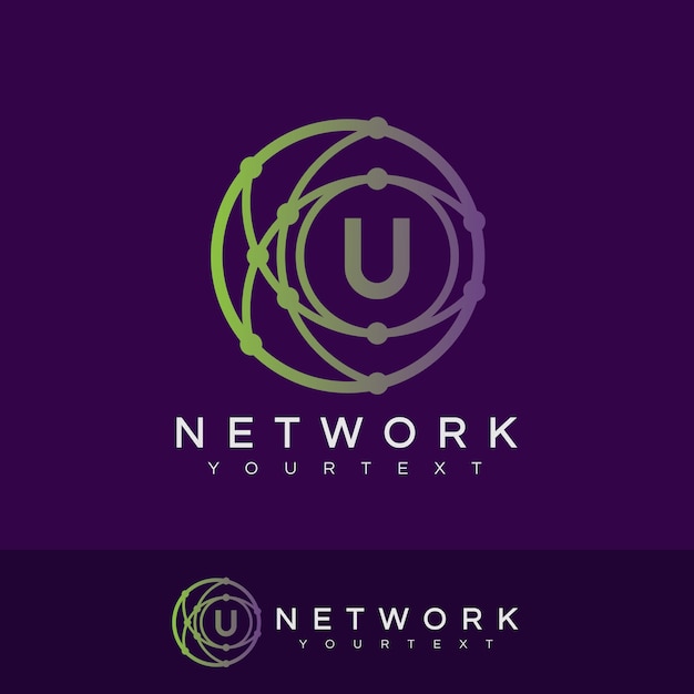 ネットワーク初期文字Uロゴデザイン