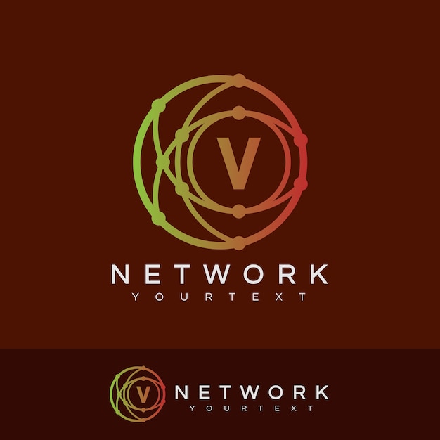 Network initial Letter V Logo design