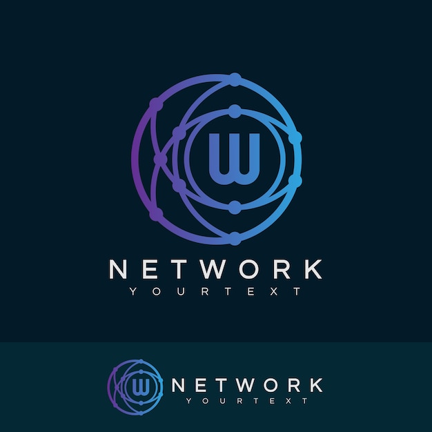 Vector network initial letter w logo design