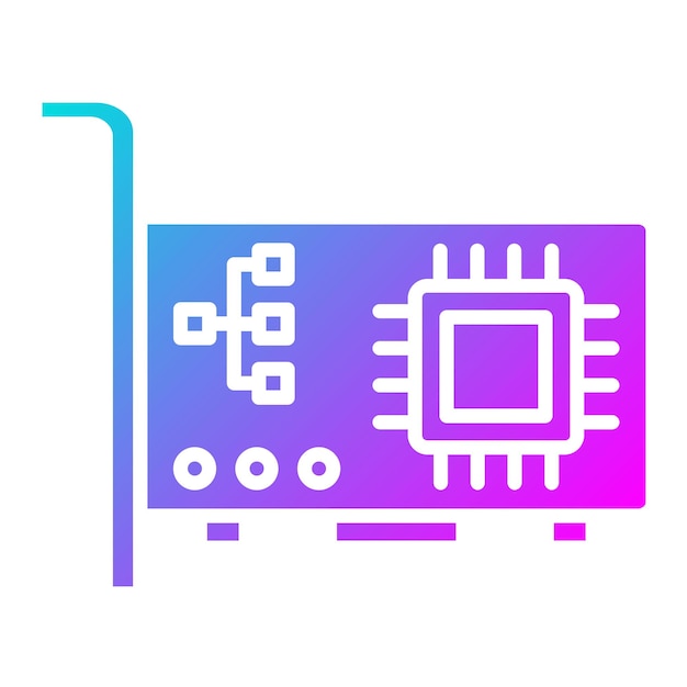 Vettore icona vettoriale della scheda di interfaccia di rete può essere utilizzata per il set di icone del computer e dell'hardware