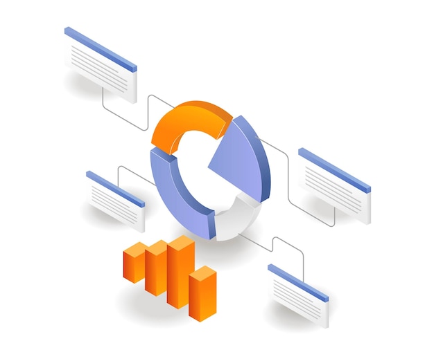 Network pie chart infographics design