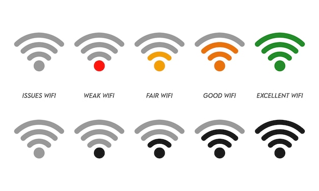 ネットワーク信号アイコンwifi フラット ベクトル イラスト デザイン 01