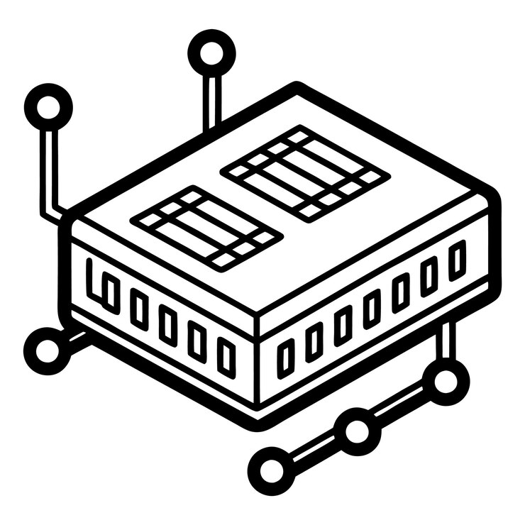 Vector network switch icon isolated on white background