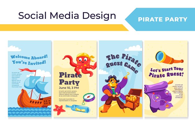 Network web page set with pirate party promo