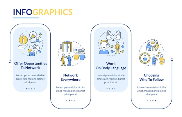 네트워킹 전문가 사각형 infographic 템플릿