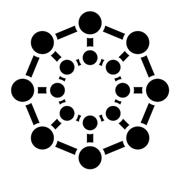 Vettore illustrazione nera solida del glifo di rete