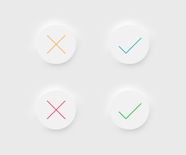 Neumorfisme site iconen set. Minimalistische stijl