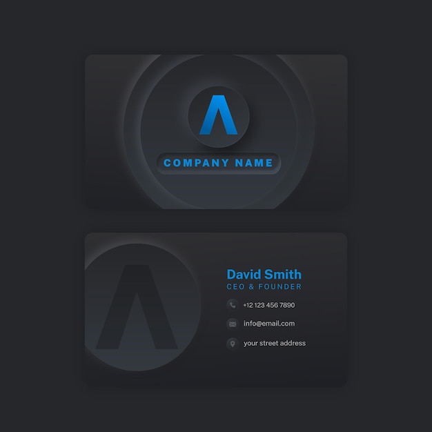 Vector neumorph business card template