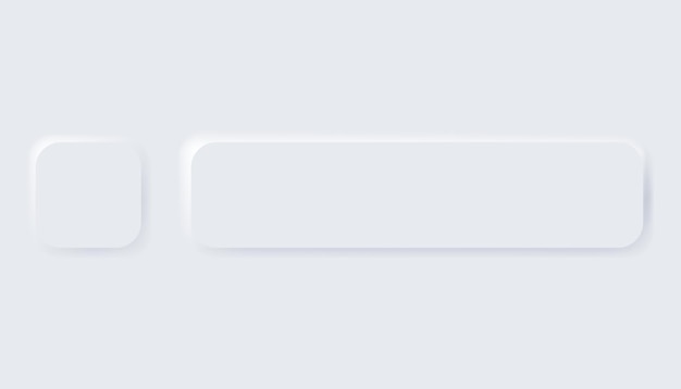 Neumorphic buttons simple trendy design elements ui components isolated on light background control element for website mobile app menu and navigation with rounded edges