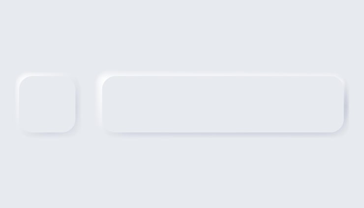 Vector neumorphic buttons simple trendy design elements ui components isolated on light background control element for website mobile app menu and navigation with rounded edges