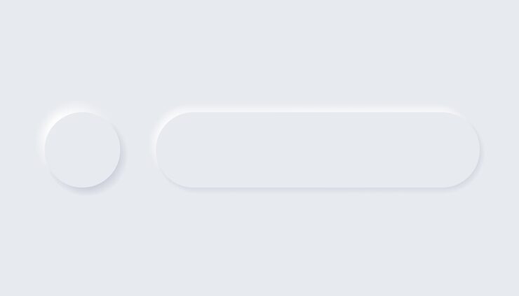 Vector neumorphic buttons simple trendy design elements ui components isolated on light background control element for website mobile app menu and navigation with rounded edges