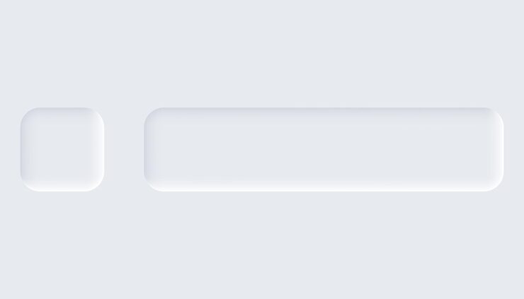 Vector neumorphic buttons simple trendy design elements ui components isolated on light background control element for website mobile app menu and navigation with rounded edges