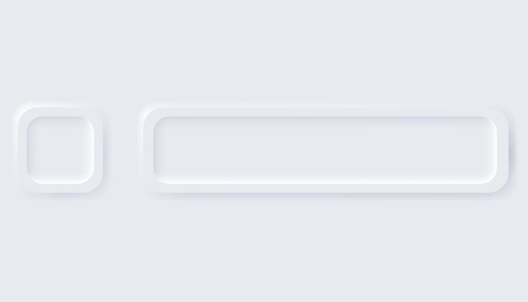 Vector neumorphic buttons simple trendy design elements ui components isolated on light background control element for website mobile app menu and navigation with rounded edges