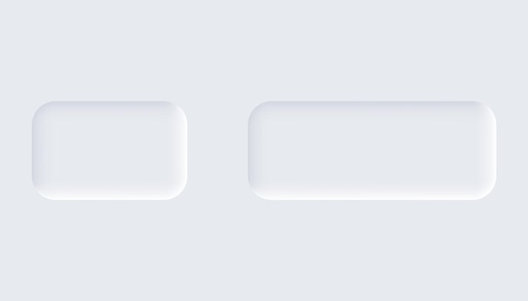Vector neumorphic buttons simple trendy design elements ui components isolated on light background control element for website mobile app menu and navigation with rounded edges