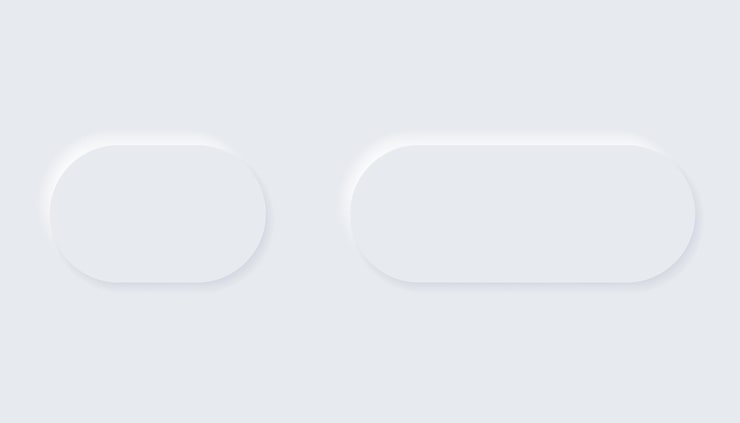 Vector neumorphic 按 簡單的時尚設計元素 ui 組件在明亮的背景上隔離 網站移動應用程式菜單和導航的控制元素,邊緣圓形