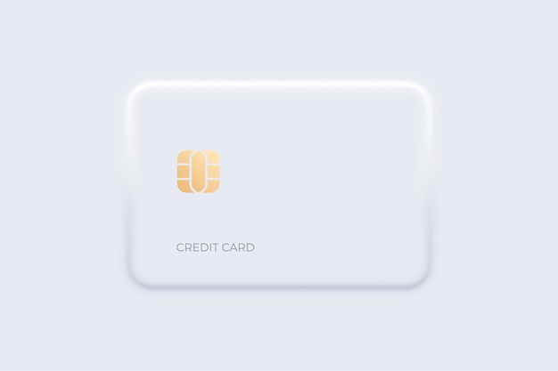 Neumorphic credit card mockup. trendy minimal design template.