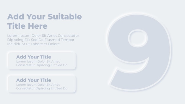 ベクトル ニューモルフィック ナンバー ナインとステップ インフォ グラフィック プレゼンテーション テンプレート