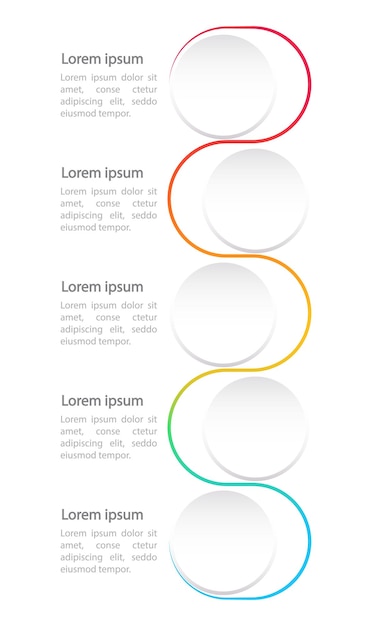 Vector neumorphic wavy gradient infographic chart design template