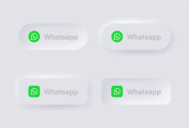 Vector neumorphic whatsapp logo icoon voor populaire social media iconen logo's in neumorphism buttons ui ux