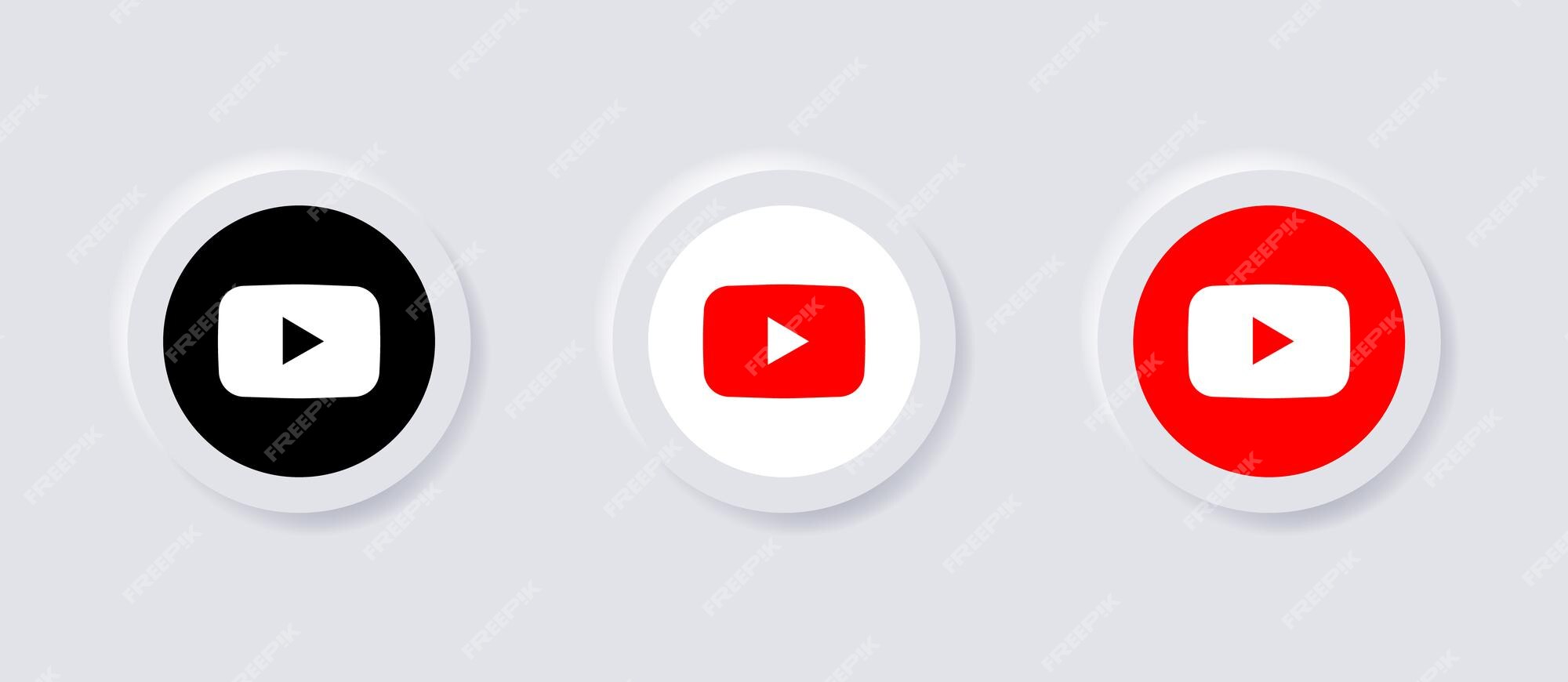 Premium Vector | Neumorphic youtube logo icon for popular social ...