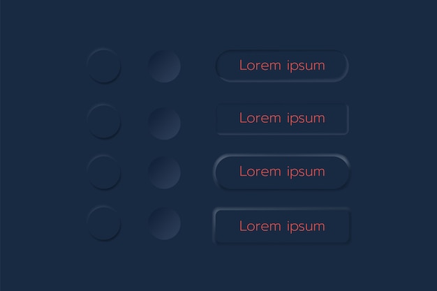 Vector neumorphism botton soft ui design