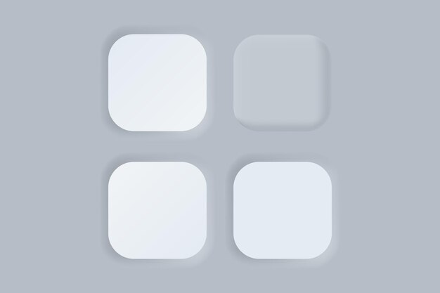 Vector neumorphism botton soft ui design