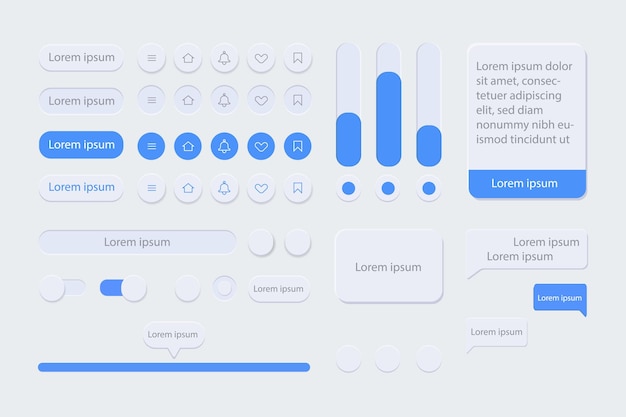 Vector neumorphism botton soft ui-ontwerp