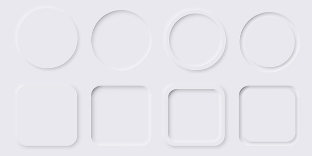 벡터 neumorphism 버튼 디자인 모음 neumorphic ui 디자인 요소 벡터 그림