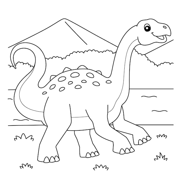 Vettore pagina da colorare di neuquensaurus per bambini