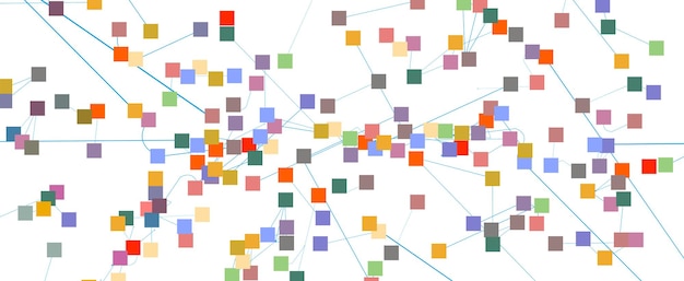 Vector neuraal netwerkconcept verbonden cellen met links hoogtechnologisch proces abstracte futuristische achtergrond