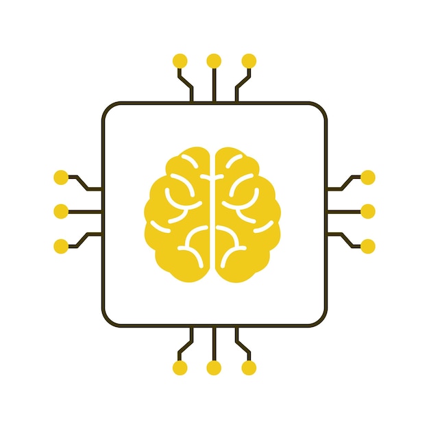 Neural Computing and AI Brain Vector Icon Design