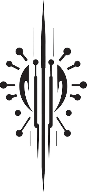 Vector neural net elegance chic abstract logo illustrating cybernetic evolution digital nexus sleek black