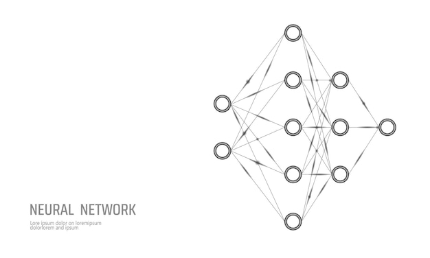 Vettore rete neurale neurone rete deep learning tecnologia cognitiva concetto logica intelligenza artificiale...