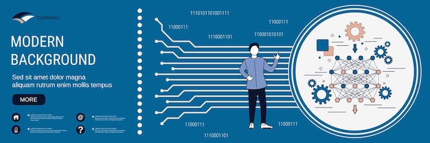 Vettore concetto di intelligenza artificiale di rete neurale