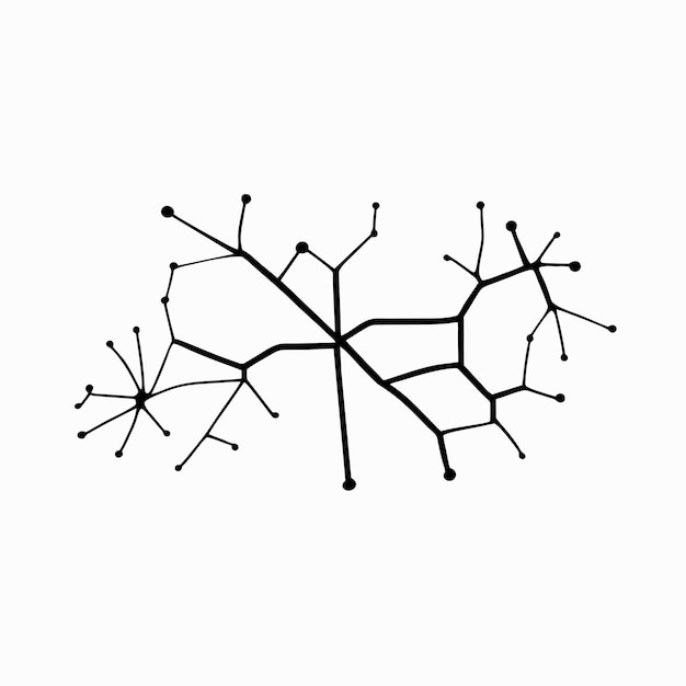 Neural network outlined design Neuron nodes