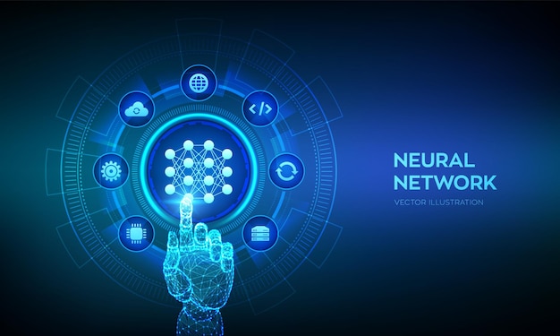 Neural network technology concept AI Artificial Intelligence Machine Learning Deep learning Big data