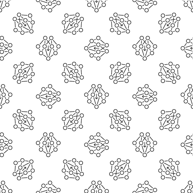 Neural Network vector concept minimal line seamless pattern