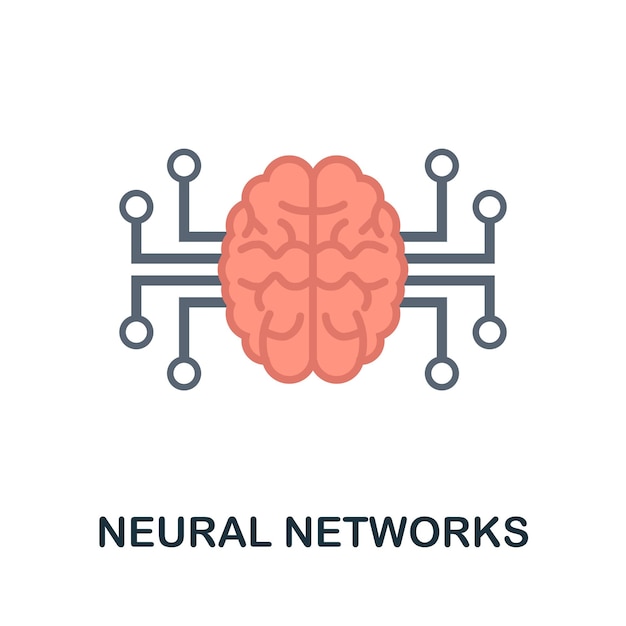 Neural Networks flat icon Gekleurd bord uit machine learning-collectie Creative Neural Networks-pictogramillustratie voor webdesign-infographics en meer