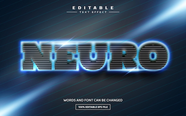 Neuro 3D editable text effect template